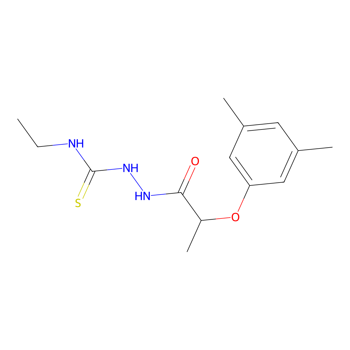 2-[2-(3,5-dimethylphenoxy)propanoyl]-N-ethylhydrazinecarbothioamide molecular structure, CAS 667413-02-7