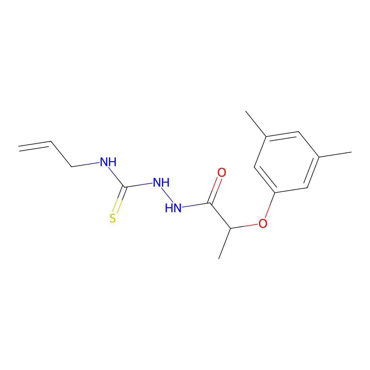 2-[2-(3,5-dimethylphenoxy)propanoyl]-N-(prop-2-en-1-yl)hydrazinecarbothioamide molecular structure, CAS 667413-05-0