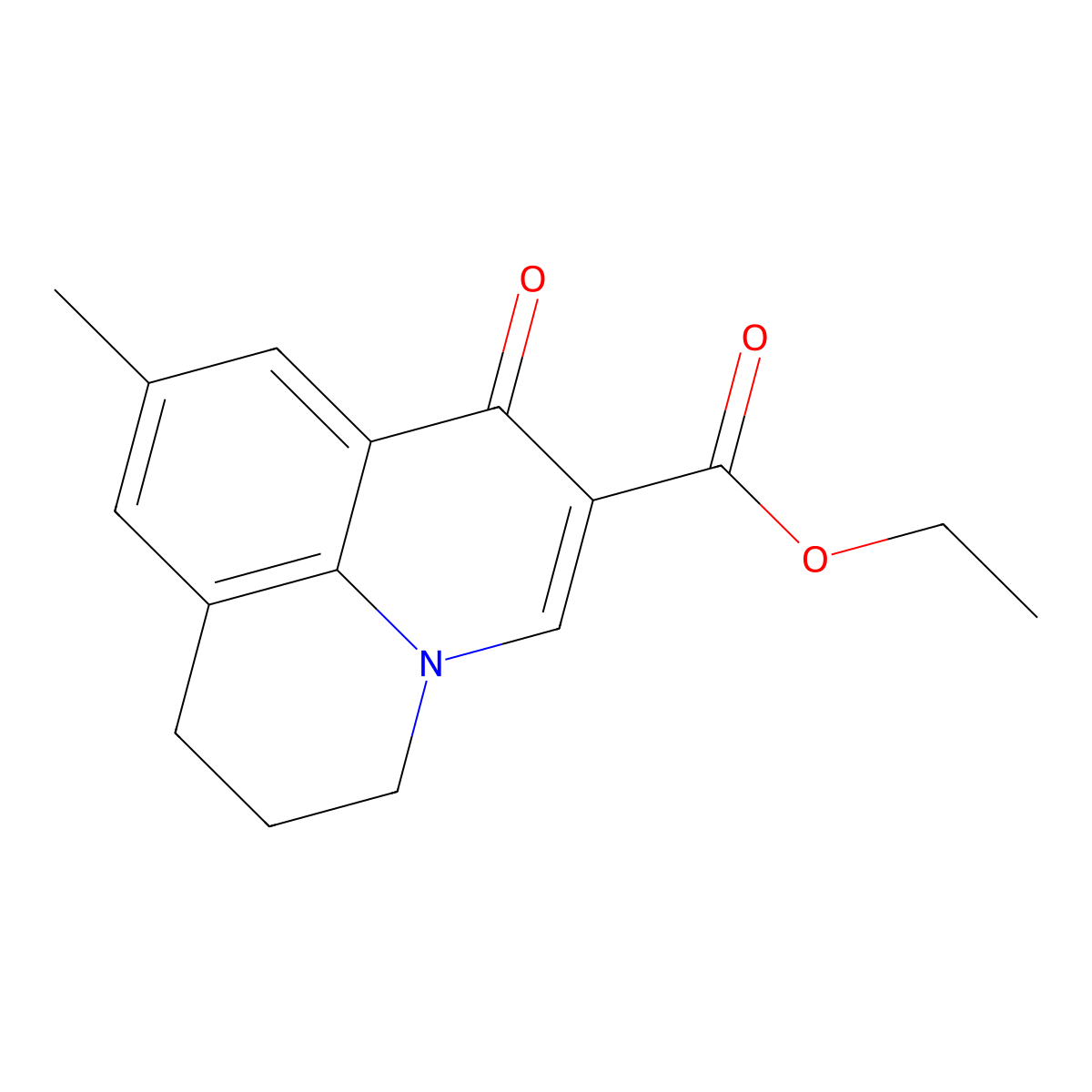 ethyl 9-methyl-1-oxo-6,7-dihydro-1H,5H-pyrido[3,2,1-ij]quinoline-2-carboxylate molecular structure, CAS 667413-06-1