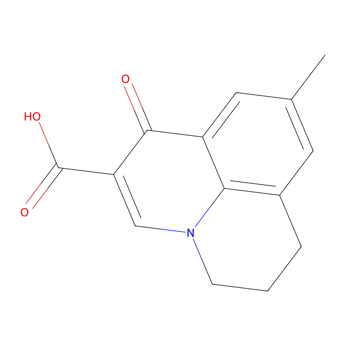 9-methyl-1-oxo-6,7-dihydro-1H,5H-pyrido[3,2,1-ij]quinoline-2-carboxylic acid molecular structure, CAS 667413-07-2