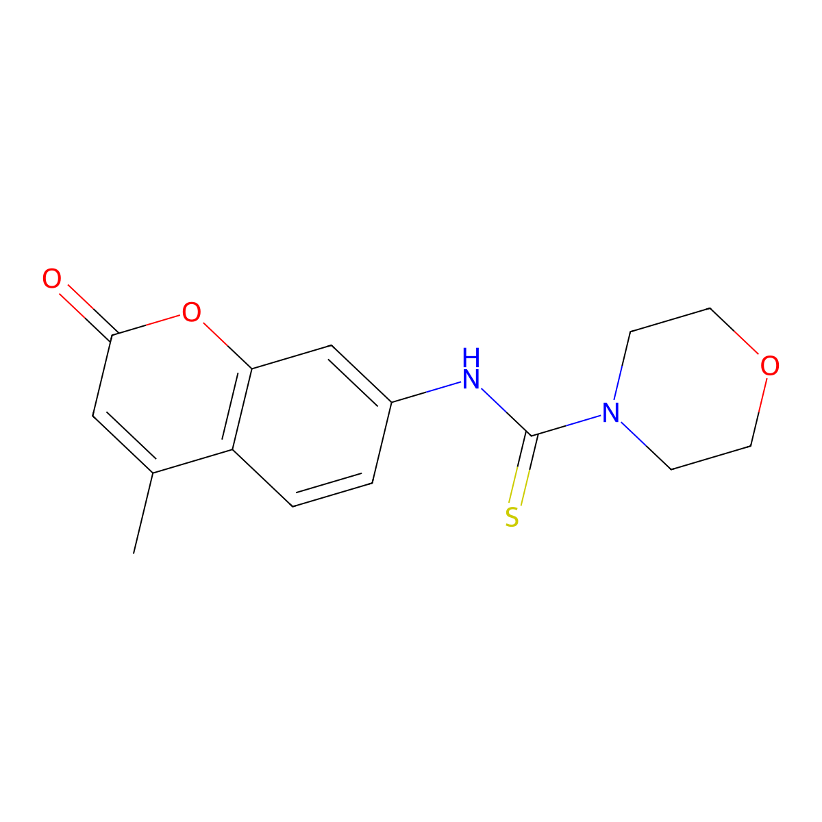 4-Methyl-7-[(morpholin-4-ylthioxomethyl)amino]chromen-2-one molecular structure, CAS 667413-11-8