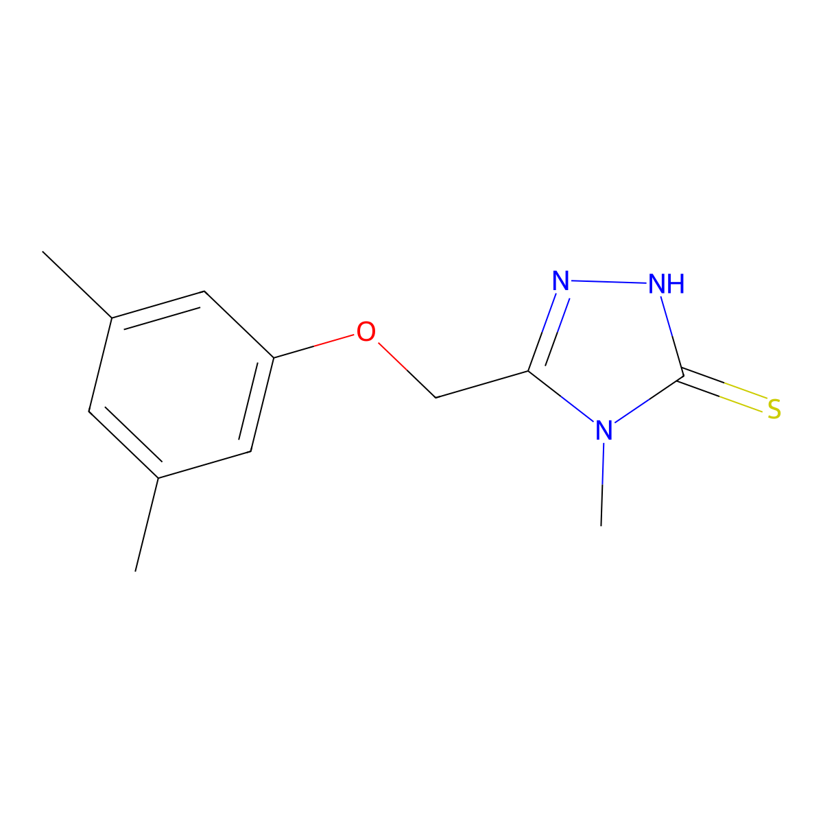 5-[(3,5-dimethylphenoxy)methyl]-4-methyl-4H-1,2,4-triazole-3-thiol molecular structure, CAS 667413-37-8