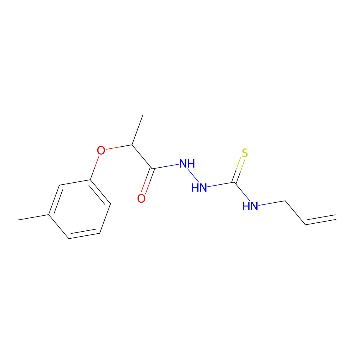 2-[2-(3-methylphenoxy)propanoyl]-N-(prop-2-en-1-yl)hydrazinecarbothioamide molecular structure, CAS 667413-41-4