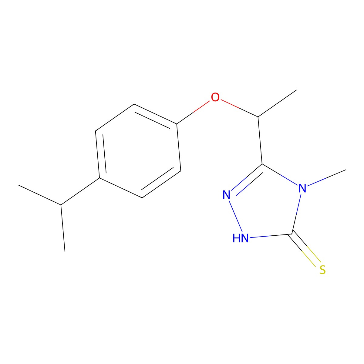 5-[1-(4-isopropylphenoxy)ethyl]-4-methyl-4H-1,2,4-triazole-3-thiol molecular structure, CAS 667413-64-1