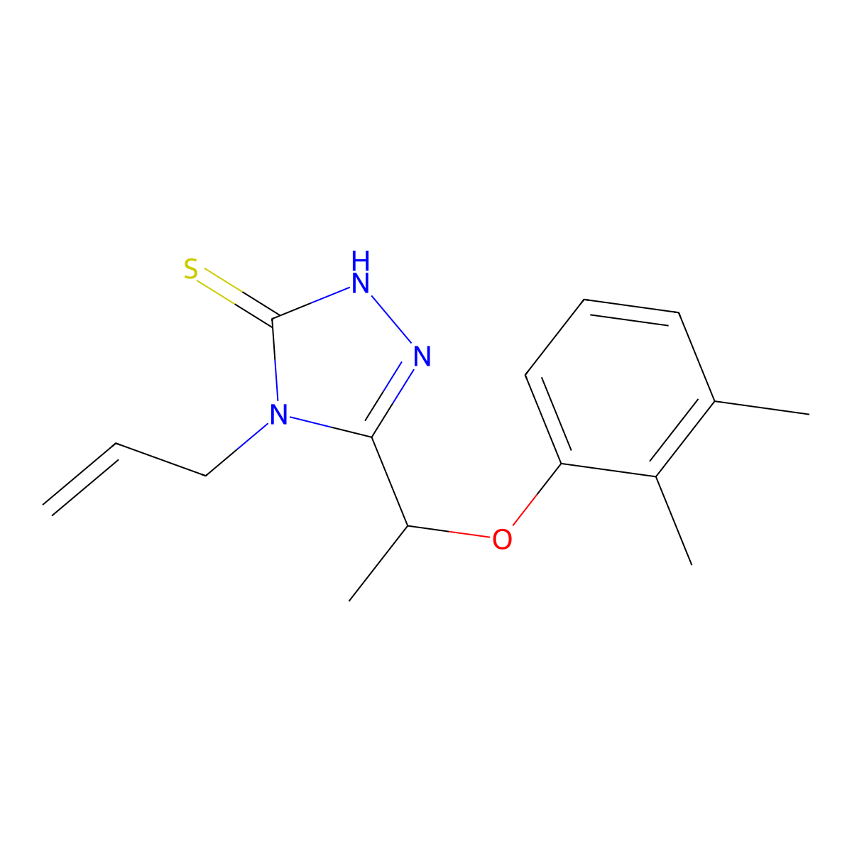 4-allyl-5-[1-(2,3-dimethylphenoxy)ethyl]-4H-1,2,4-triazole-3-thiol molecular structure, CAS 667413-66-3