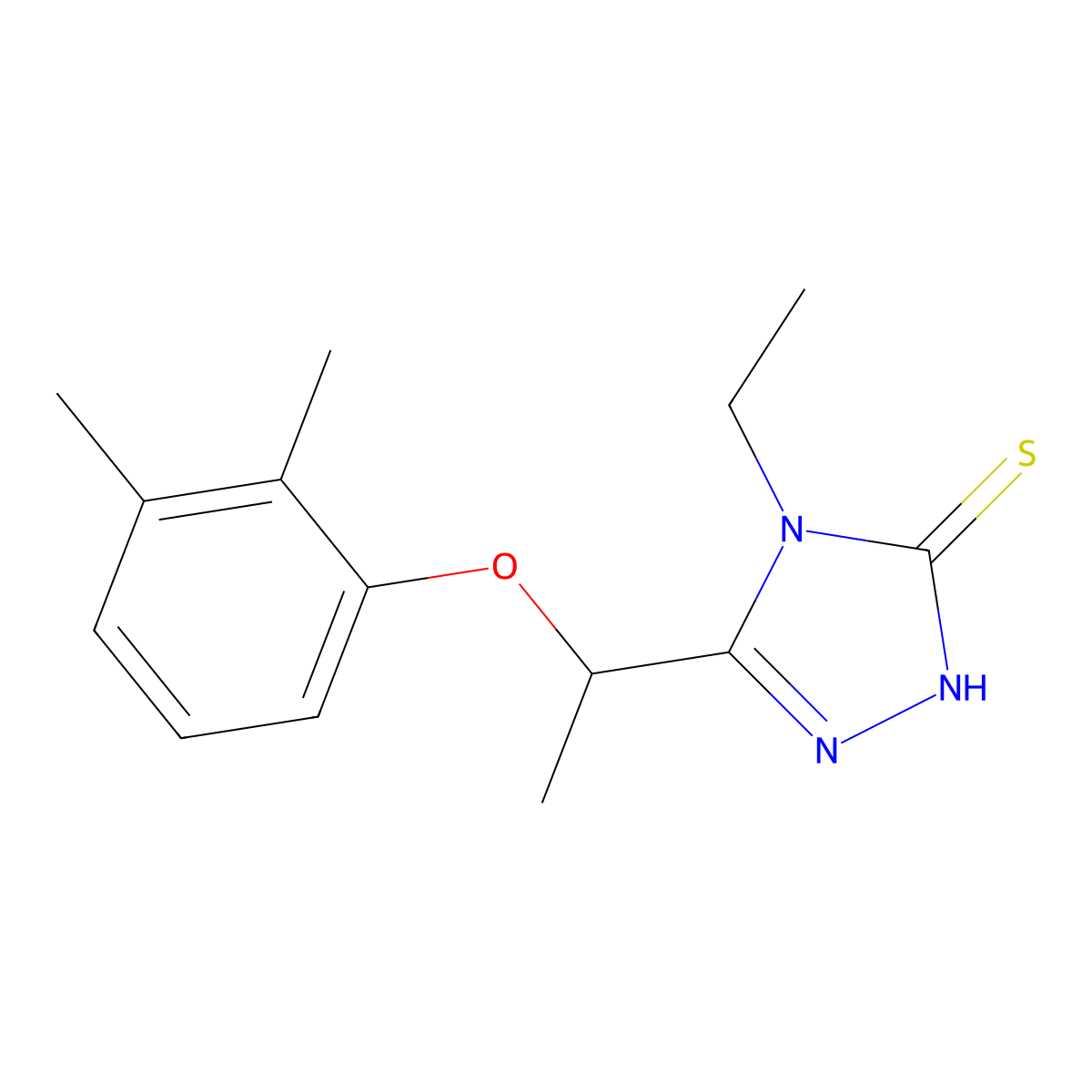 5-[1-(2,3-dimethylphenoxy)ethyl]-4-ethyl-4H-1,2,4-triazole-3-thiol molecular structure, CAS 667413-67-4