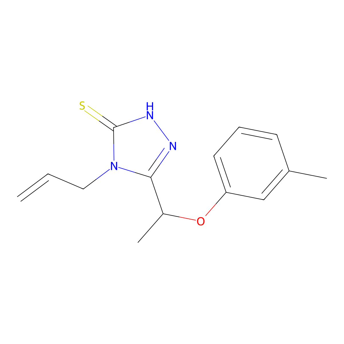 4-allyl-5-[1-(3-methylphenoxy)ethyl]-4H-1,2,4-triazole-3-thiol molecular structure, CAS 667413-68-5