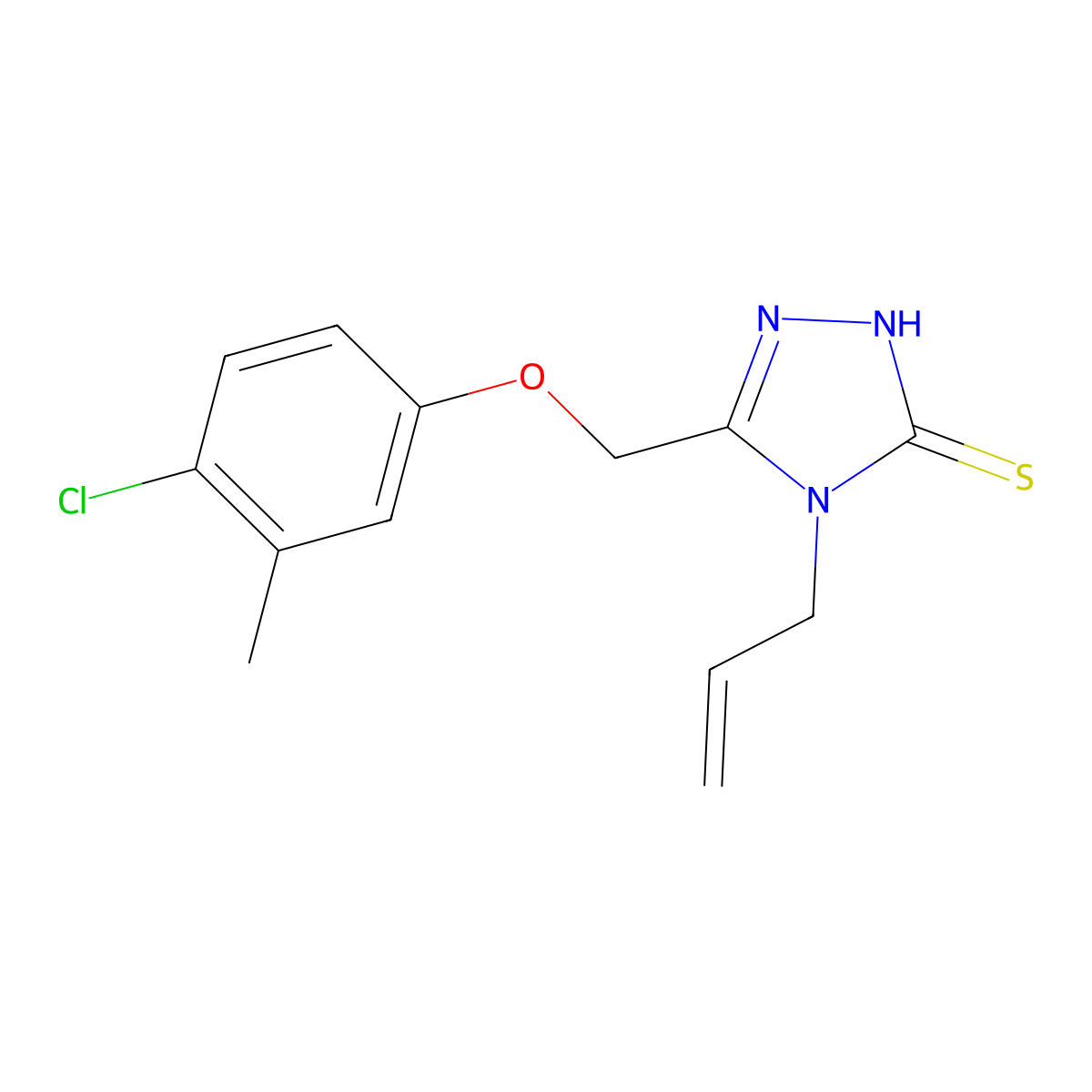 4-allyl-5-[(4-chloro-3-methylphenoxy)methyl]-4H-1,2,4-triazole-3-thiol molecular structure, CAS 667413-83-4