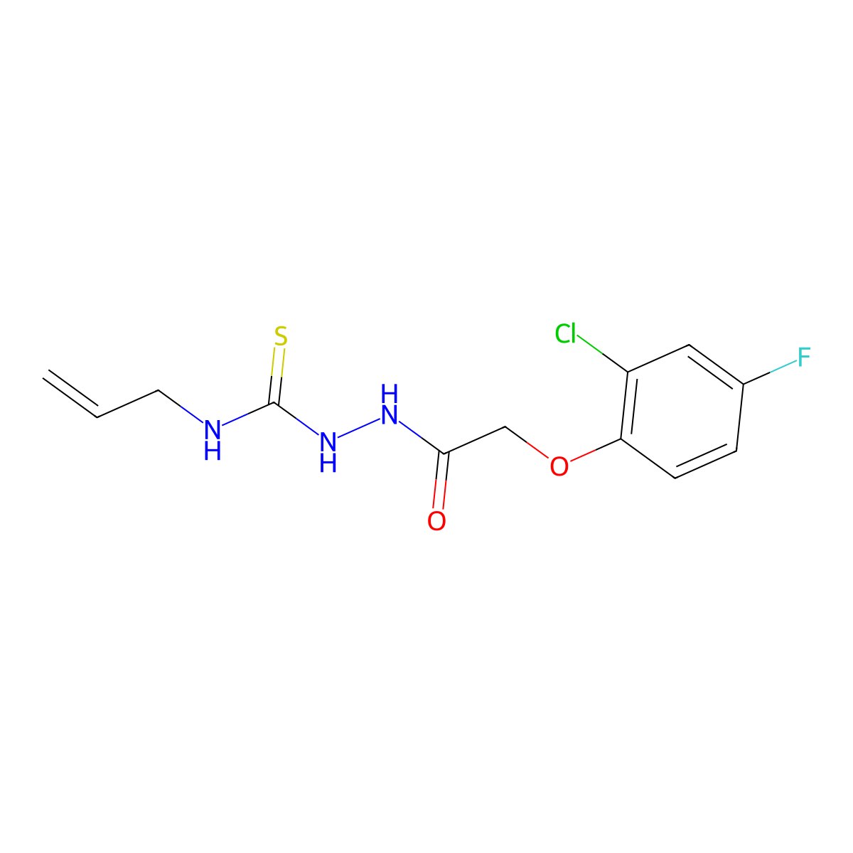 2-[(2-chloro-4-fluorophenoxy)acetyl]-N-(prop-2-en-1-yl)hydrazinecarbothioamide molecular structure, CAS 667413-84-5