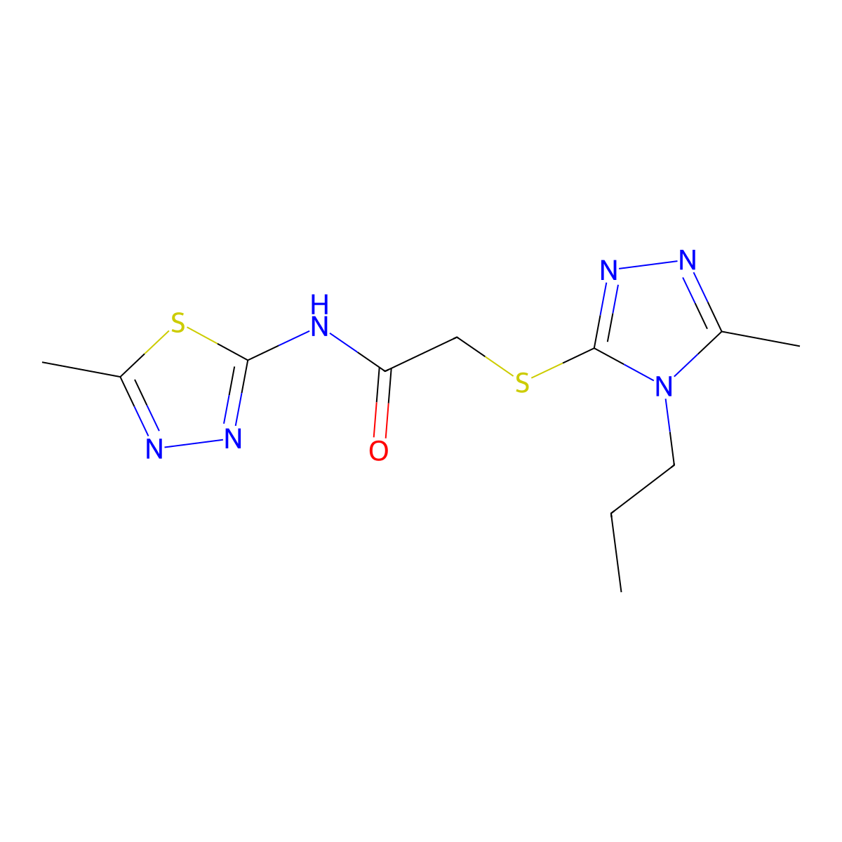 2-[(5-methyl-4-propyl-4H-1,2,4-triazol-3-yl)sulfanyl]-N-(5-methyl-1,3,4-thiadiazol-2-yl)acetamide molecular structure, CAS 667413-92-5
