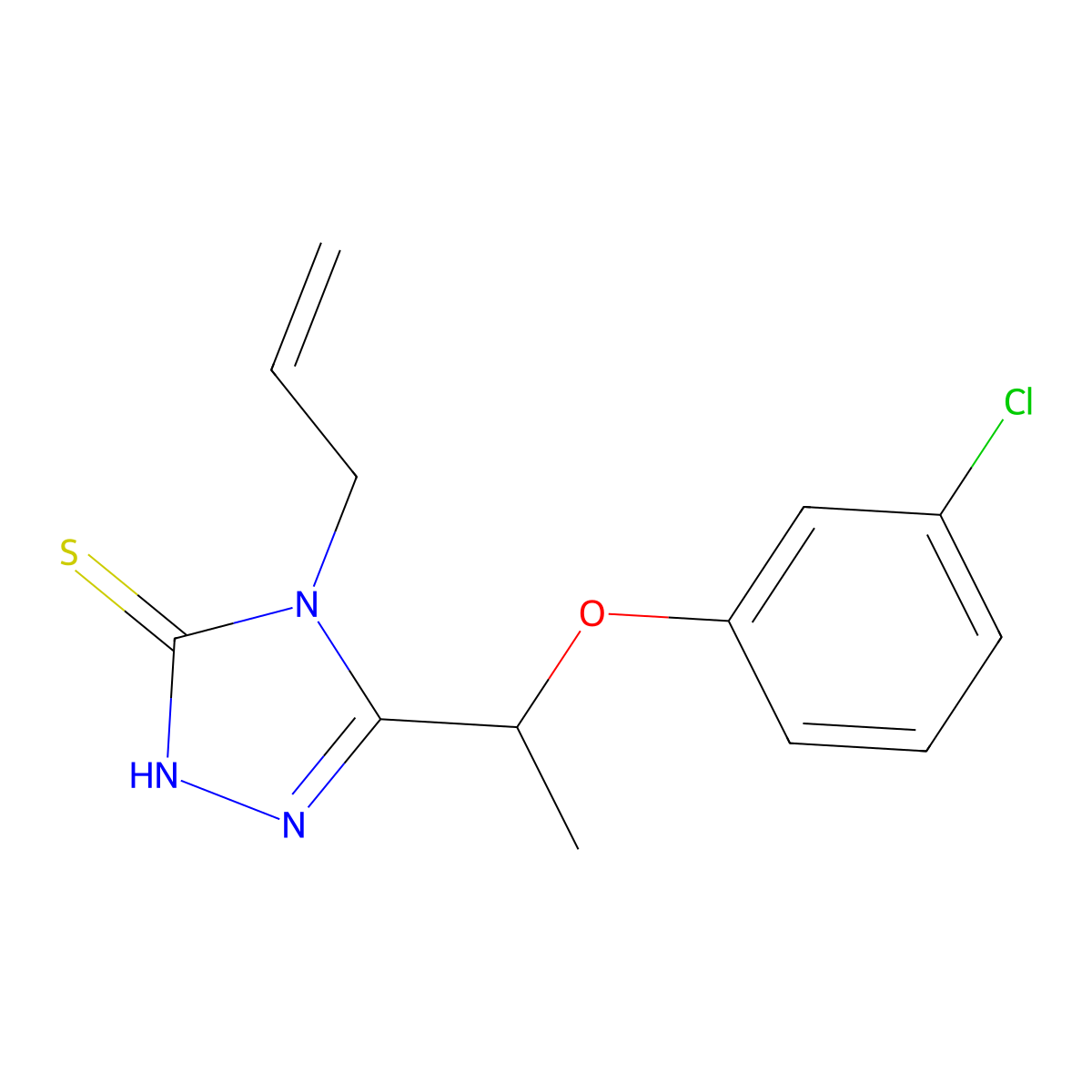 4-allyl-5-[1-(3-chlorophenoxy)ethyl]-4H-1,2,4-triazole-3-thiol molecular structure, CAS 667414-14-4