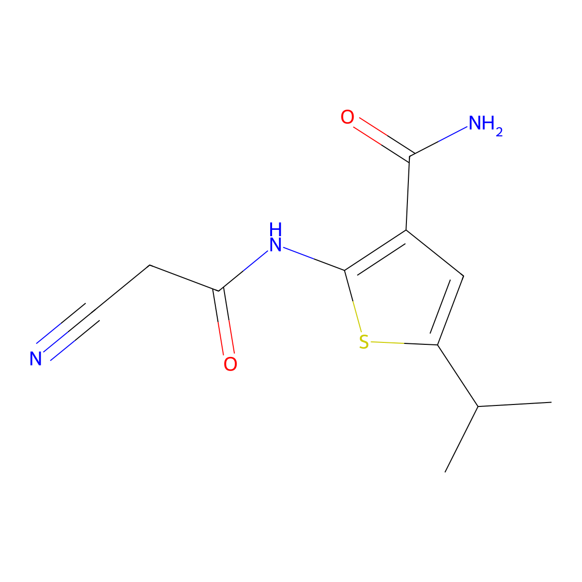 2-[(Cyanoacetyl)amino]-5-isopropylthiophene-3-carboxamide molecular structure, CAS 667414-31-5