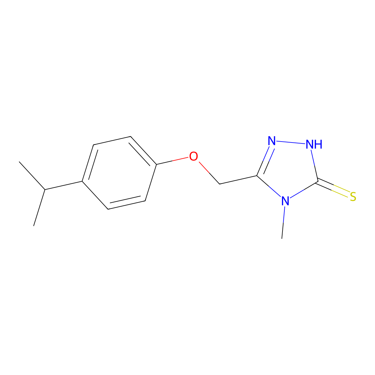 5-[(4-isopropylphenoxy)methyl]-4-methyl-4H-1,2,4-triazole-3-thiol molecular structure, CAS 667414-35-9