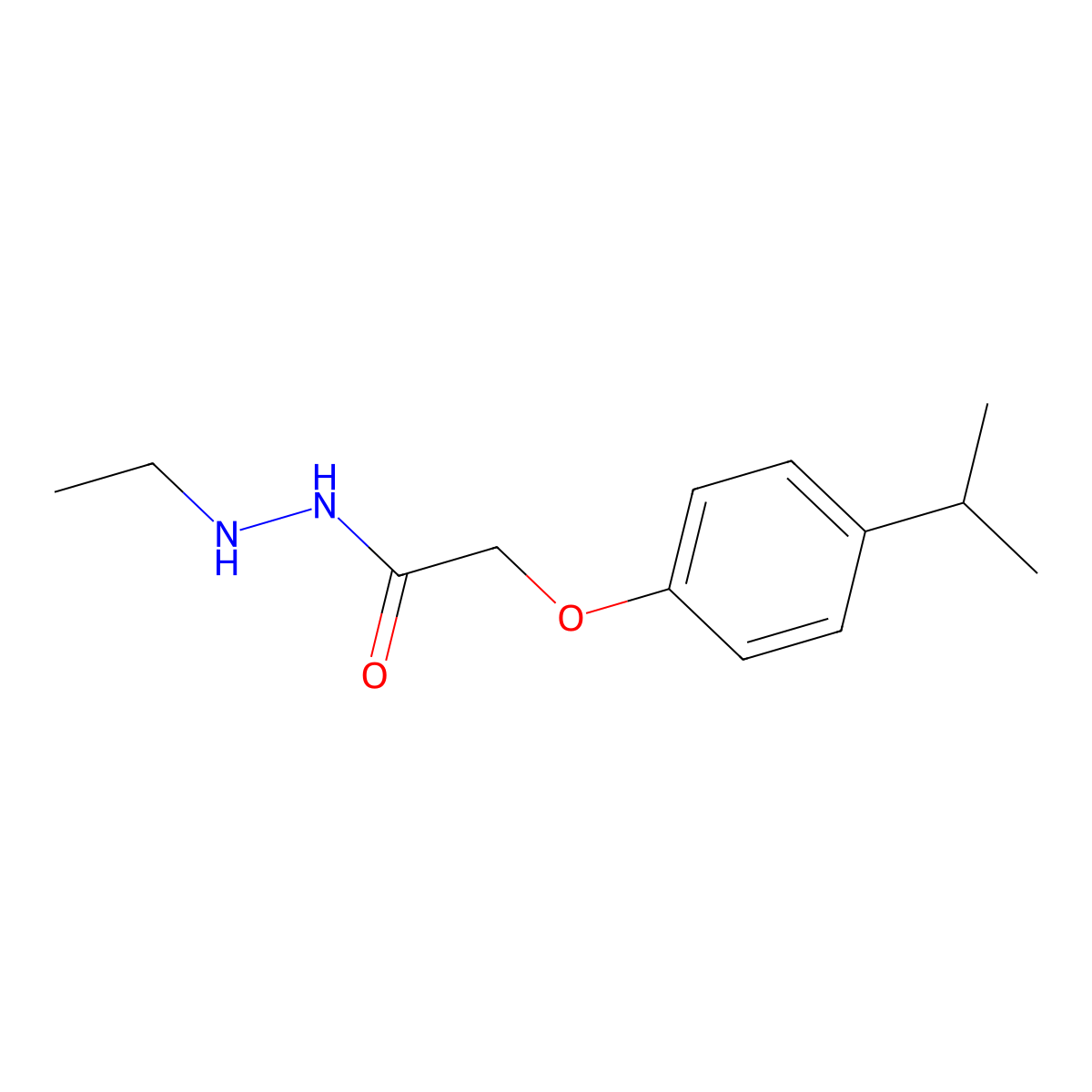 N'-ethyl-2-[4-(propan-2-yl)phenoxy]acetohydrazide molecular structure, CAS 667414-36-0