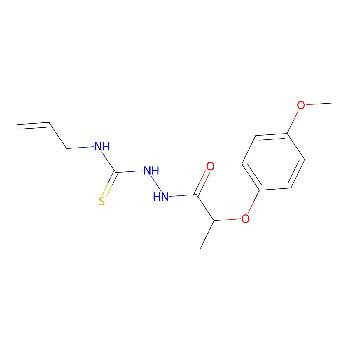 2-[2-(4-methoxyphenoxy)propanoyl]-N-(prop-2-en-1-yl)hydrazinecarbothioamide molecular structure, CAS 667414-41-7