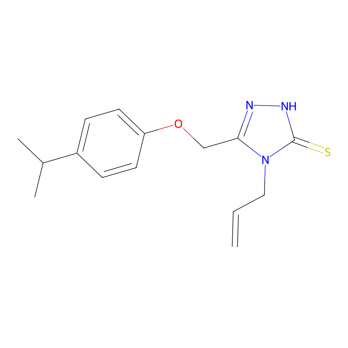 4-allyl-5-[(4-isopropylphenoxy)methyl]-4H-1,2,4-triazole-3-thiol molecular structure, CAS 667414-43-9
