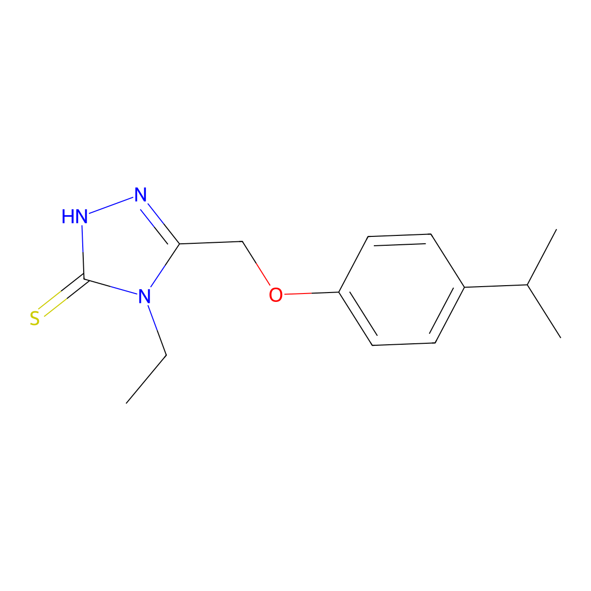 4-ethyl-5-[(4-isopropylphenoxy)methyl]-4H-1,2,4-triazole-3-thiol molecular structure, CAS 667414-47-3