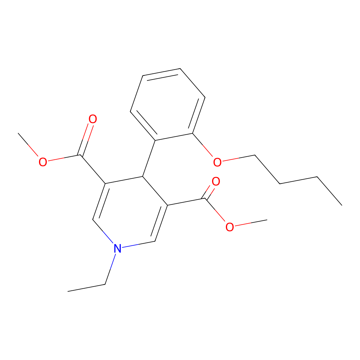 dimethyl 4-(2-butoxyphenyl)-1-ethyl-4H-pyridine-3,5-dicarboxylate molecular structure, CAS 667414-66-6