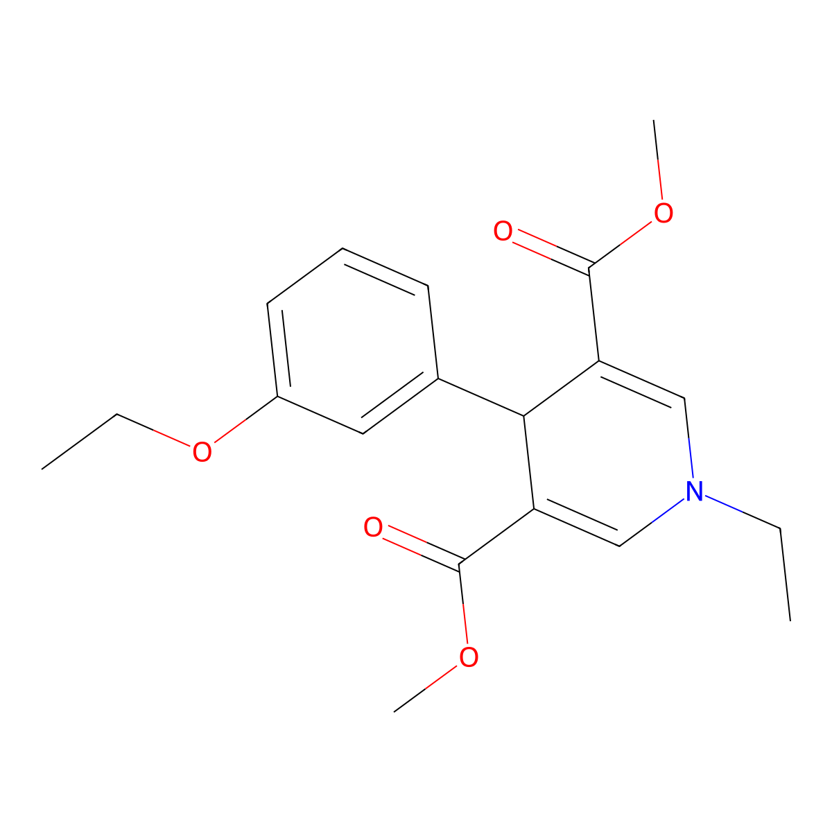 Dimethyl 4-(3-ethoxyphenyl)-1-ethyl-1,4-dihydropyridine-3,5-dicarboxylate molecular structure, CAS 667414-79-1
