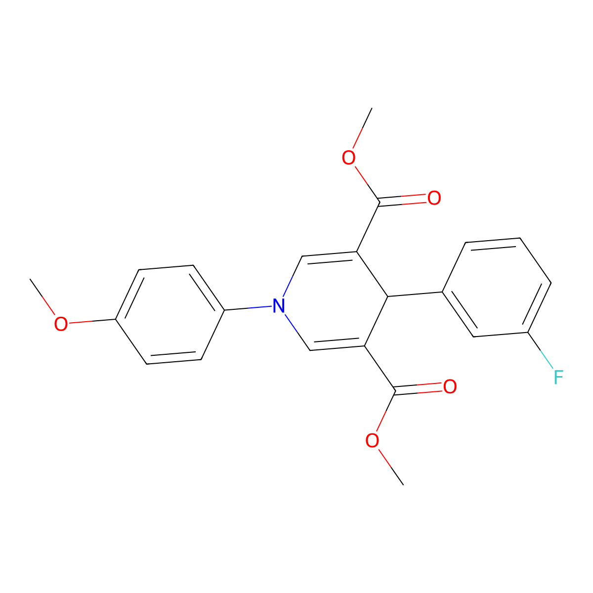 dimethyl 4-(3-fluorophenyl)-1-(4-methoxyphenyl)-4H-pyridine-3,5-dicarboxylate molecular structure, CAS 667414-81-5
