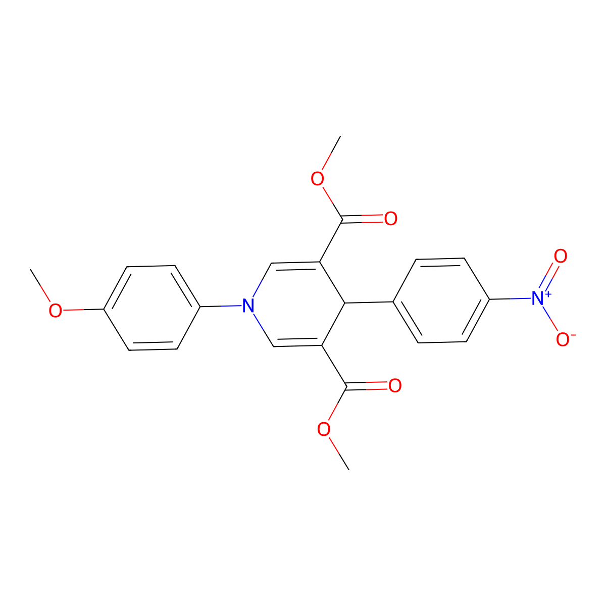 Dimethyl 1-(4-methoxyphenyl)-4-(4-nitrophenyl)-1,4-dihydropyridine-3,5-dicarboxylate molecular structure, CAS 667415-62-5