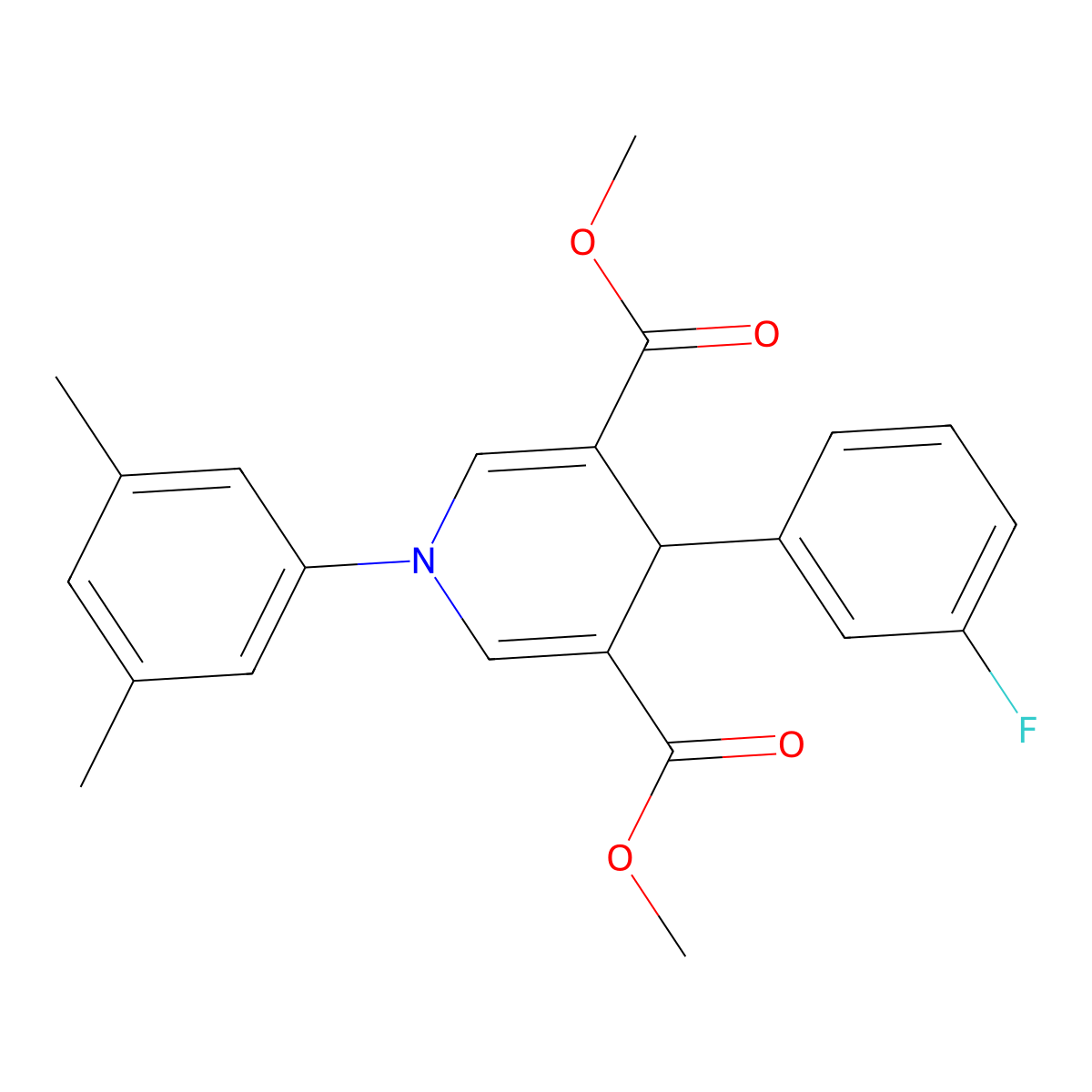 Dimethyl 1-(3,5-dimethylphenyl)-4-(3-fluorophenyl)-1,4-dihydropyridine-3,5-dicarboxylate molecular structure, CAS 667415-64-7