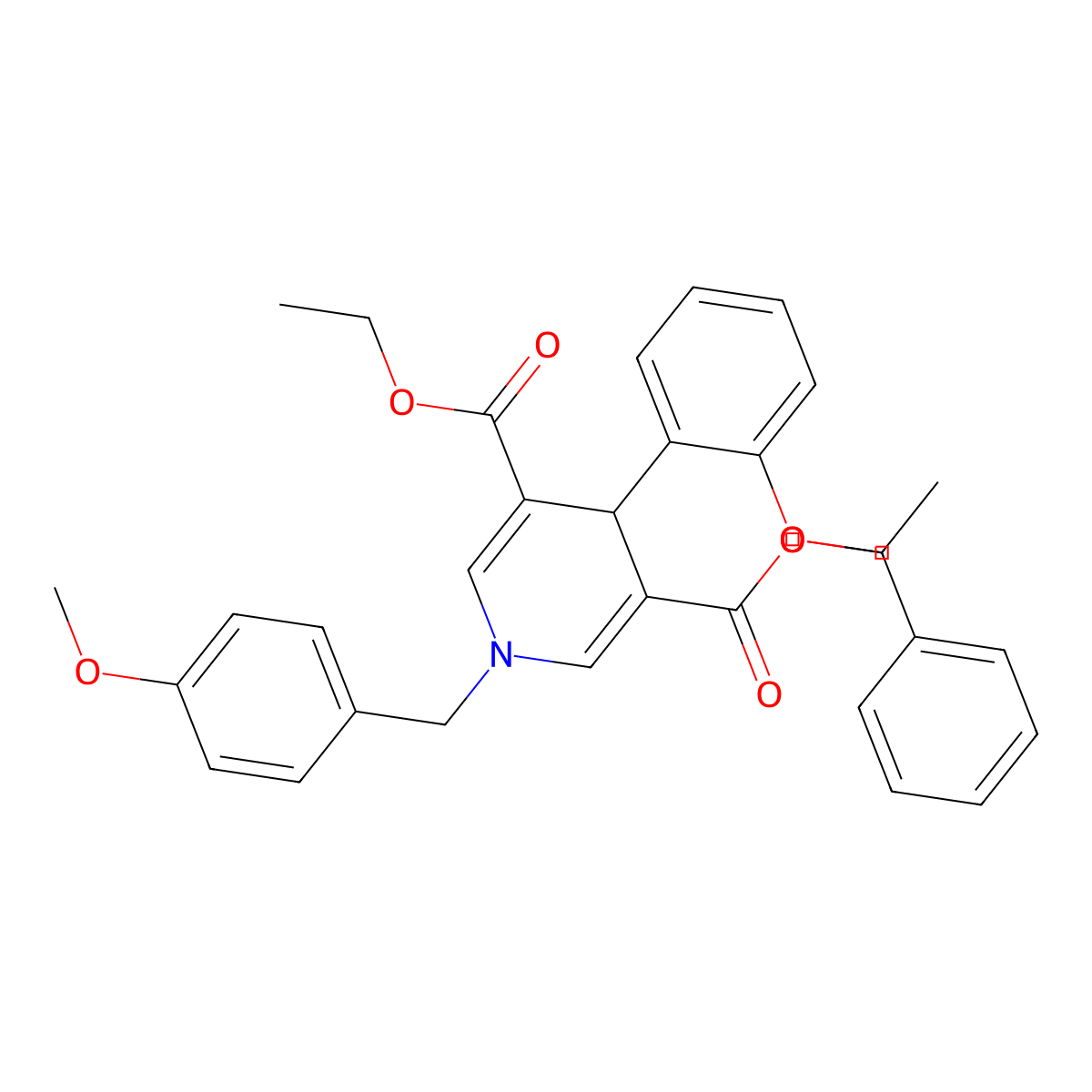 Diethyl 4-(2-(benzyloxy)phenyl)-1-(4-methoxybenzyl)-1,4-dihydropyridine-3,5-dicarboxylate molecular structure, CAS 667415-92-1