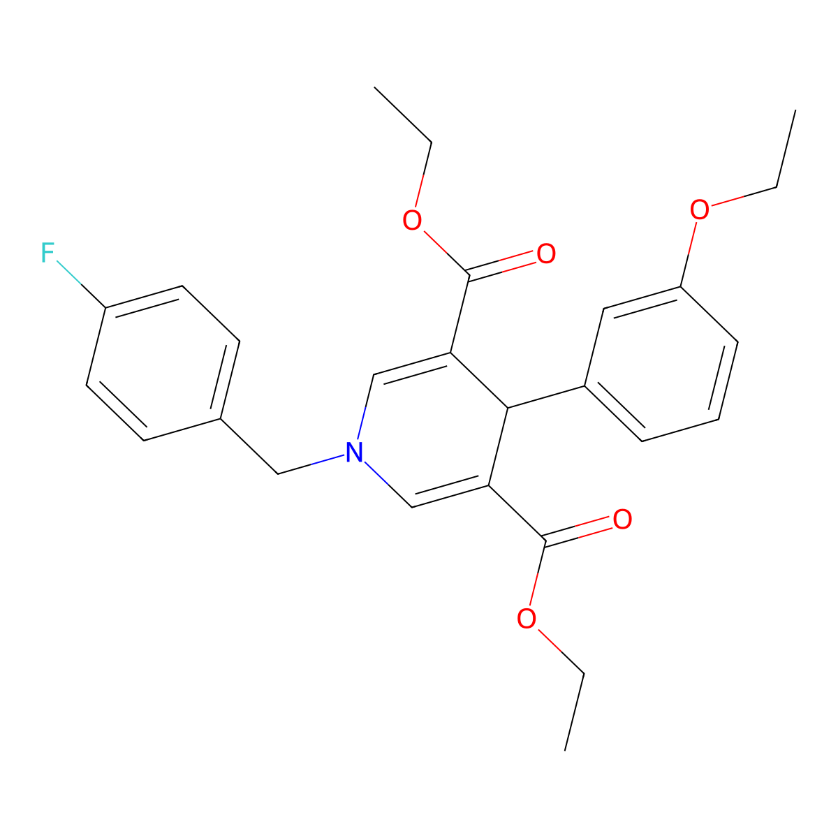 Diethyl 4-(3-ethoxyphenyl)-1-(4-fluorobenzyl)-1,4-dihydropyridine-3,5-dicarboxylate molecular structure, CAS 667416-00-4