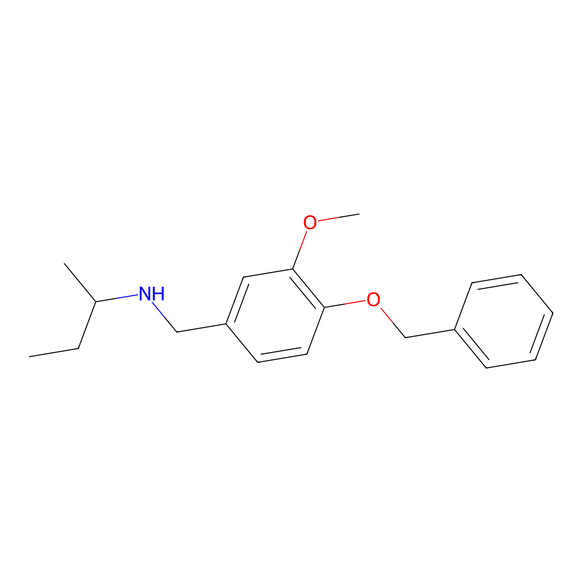 {[4-(Benzyloxy)-3-methoxyphenyl]methyl}(butan-2-yl)amine molecular structure, CAS 66742-41-4