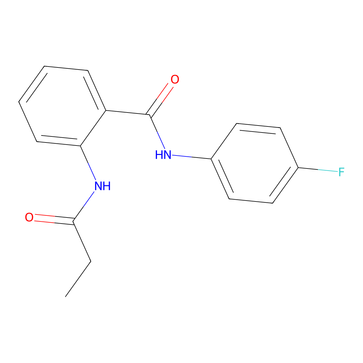 N-(4-fluorophenyl)-2-(propanoylamino)benzamide molecular structure, CAS 667427-41-0