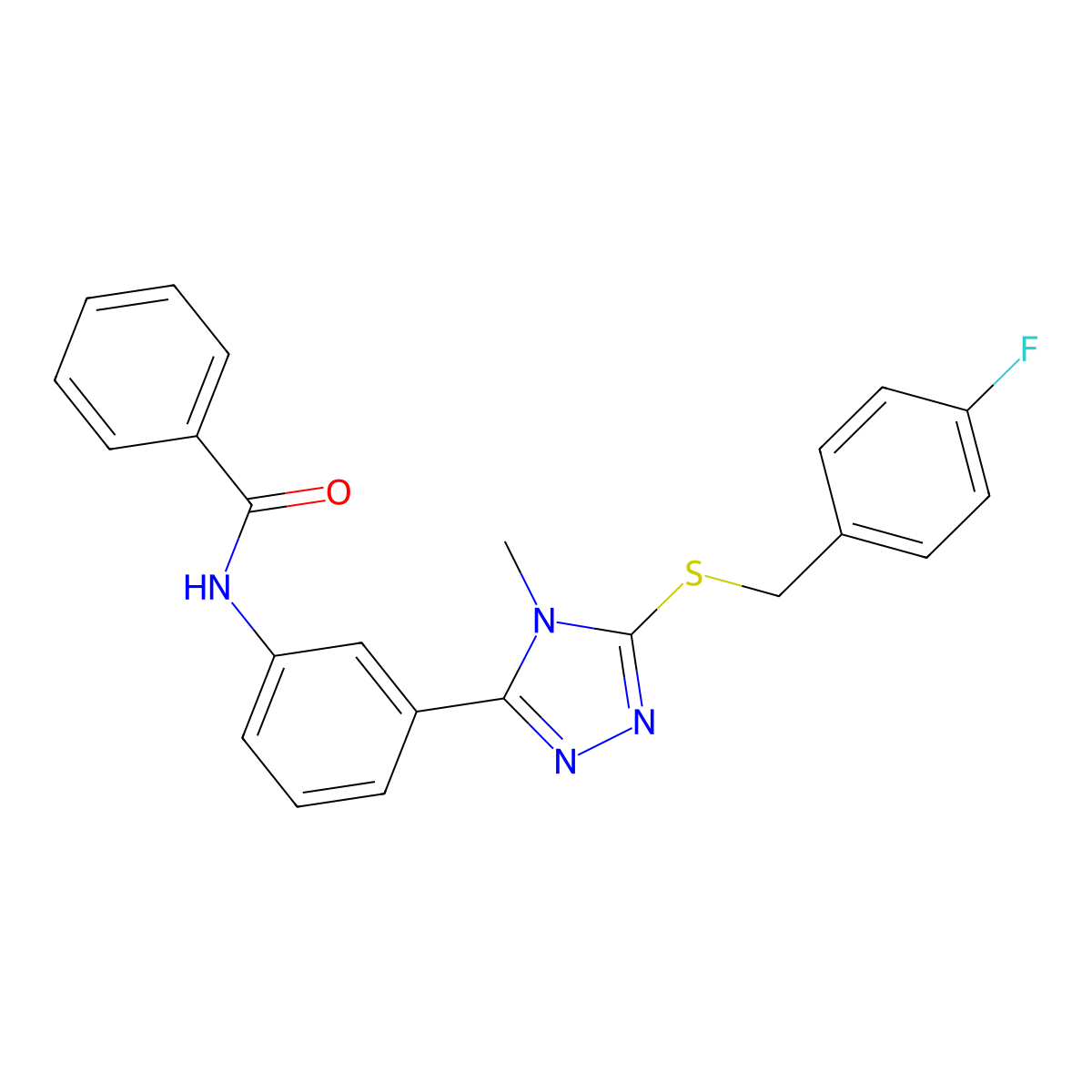 N-(3-{5-[(4-fluorobenzyl)sulfanyl]-4-methyl-4H-1,2,4-triazol-3-yl}phenyl)benzamide molecular structure, CAS 667427-94-3