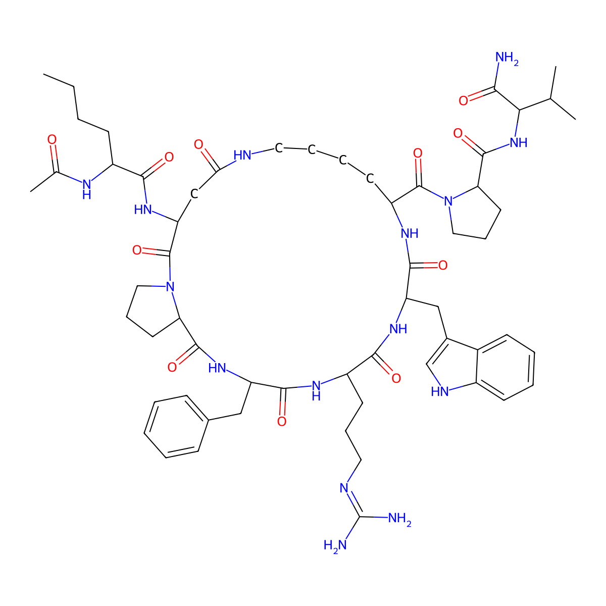 Ac-Nle-DL-Asp(1)-Pro-D-Phe-DL-Arg-Trp-Lys(1)-Pro-Val-NH2 molecular structure, CAS 667430-81-1