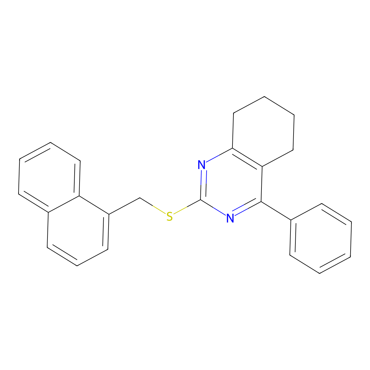 2-[(Naphthalen-1-ylmethyl)sulfanyl]-4-phenyl-5,6,7,8-tetrahydroquinazoline molecular structure, CAS 667431-26-7