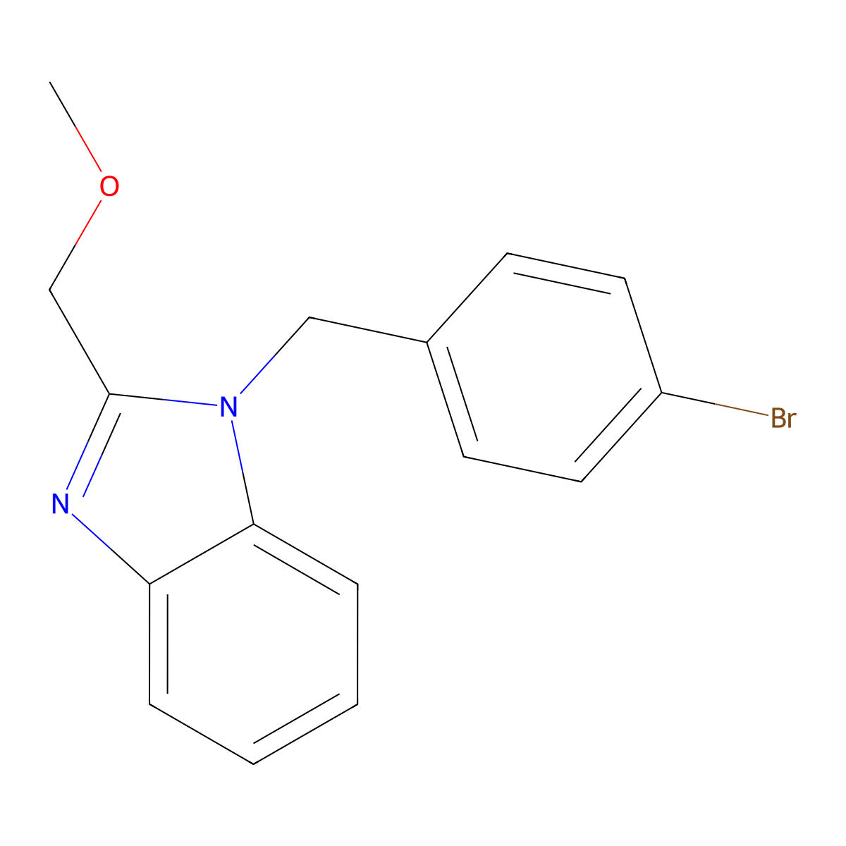 1-(4-bromobenzyl)-2-(methoxymethyl)-1H-benzimidazole molecular structure, CAS 667431-54-1
