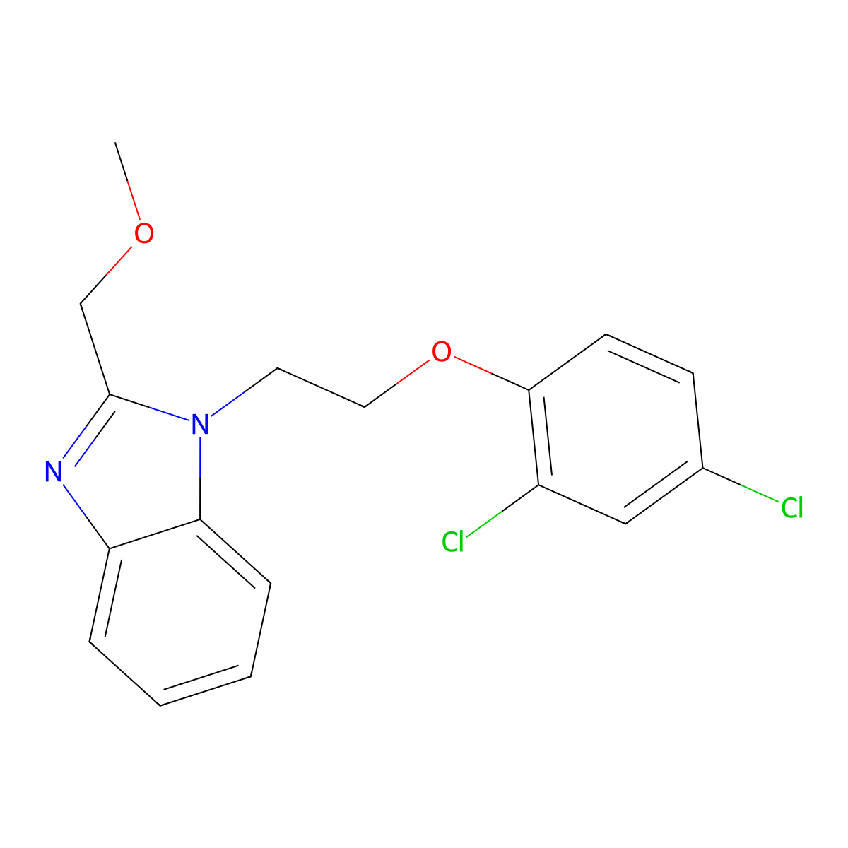1-[2-(2,4-Dichlorophenoxy)ethyl]-2-(methoxymethyl)benzimidazole molecular structure, CAS 667431-56-3