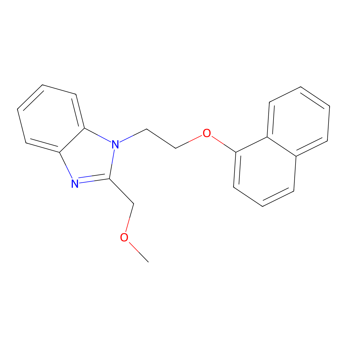 2-(Methoxymethyl)-1-(2-naphthalen-1-yloxyethyl)benzimidazole molecular structure, CAS 667431-60-9