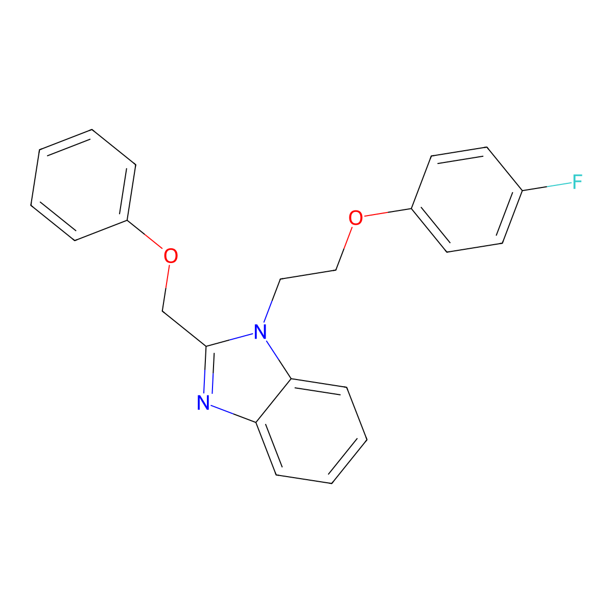 1-[2-(4-Fluorophenoxy)ethyl]-2-(phenoxymethyl)benzimidazole molecular structure, CAS 667431-65-4