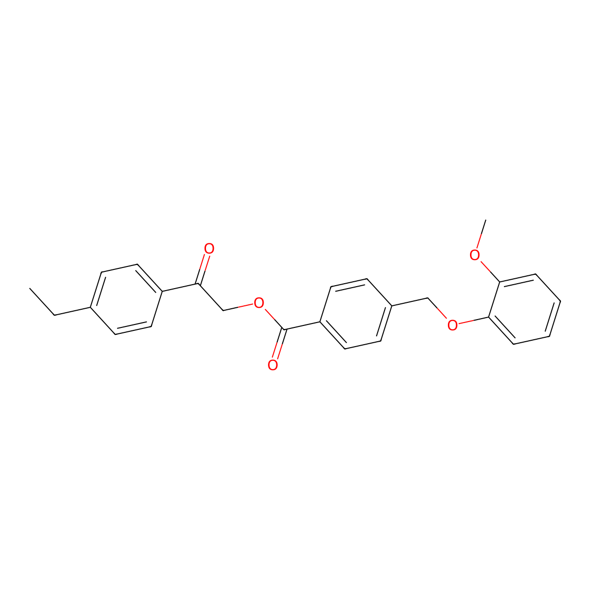 2-(4-Ethylphenyl)-2-oxoethyl 4-[(2-methoxyphenoxy)methyl]benzoate molecular structure, CAS 667431-70-1