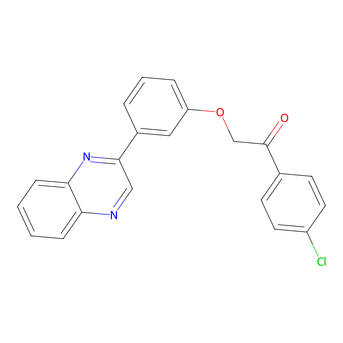 1-(4-Chlorophenyl)-2-(3-quinoxalin-2-ylphenoxy)ethanone molecular structure, CAS 667432-37-3