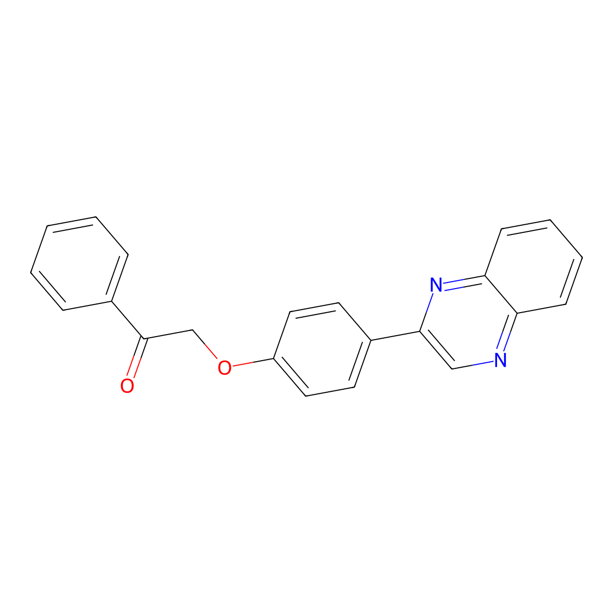 1-Phenyl-2-(4-quinoxalin-2-ylphenoxy)ethanone molecular structure, CAS 667432-38-4