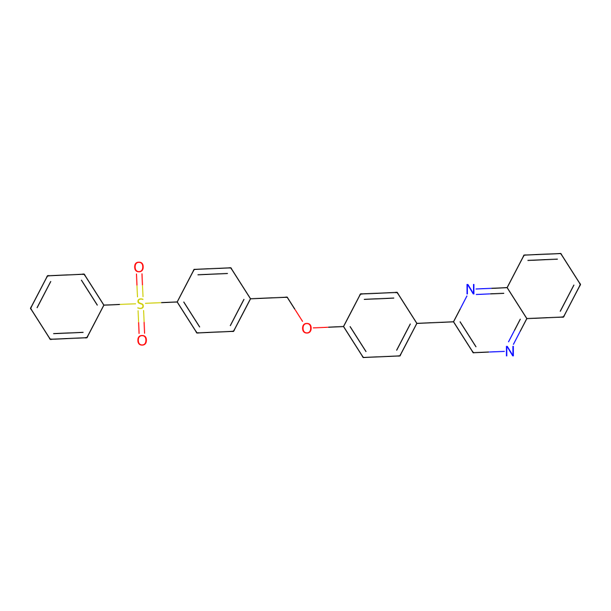 2-(4-{[4-(Phenylsulfonyl)benzyl]oxy}phenyl)quinoxaline molecular structure, CAS 667432-44-2