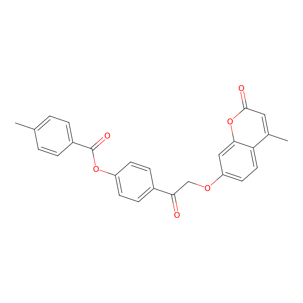 [4-[2-(4-Methyl-2-oxochromen-7-yl)oxyacetyl]phenyl] 4-methylbenzoate molecular structure, CAS 667432-55-5