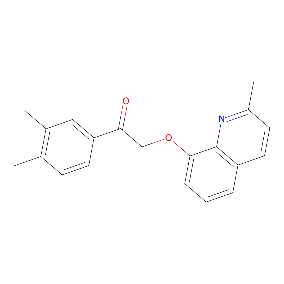 1-(3,4-Dimethylphenyl)-2-(2-methylquinolin-8-yl)oxyethanone molecular structure, CAS 667432-62-4