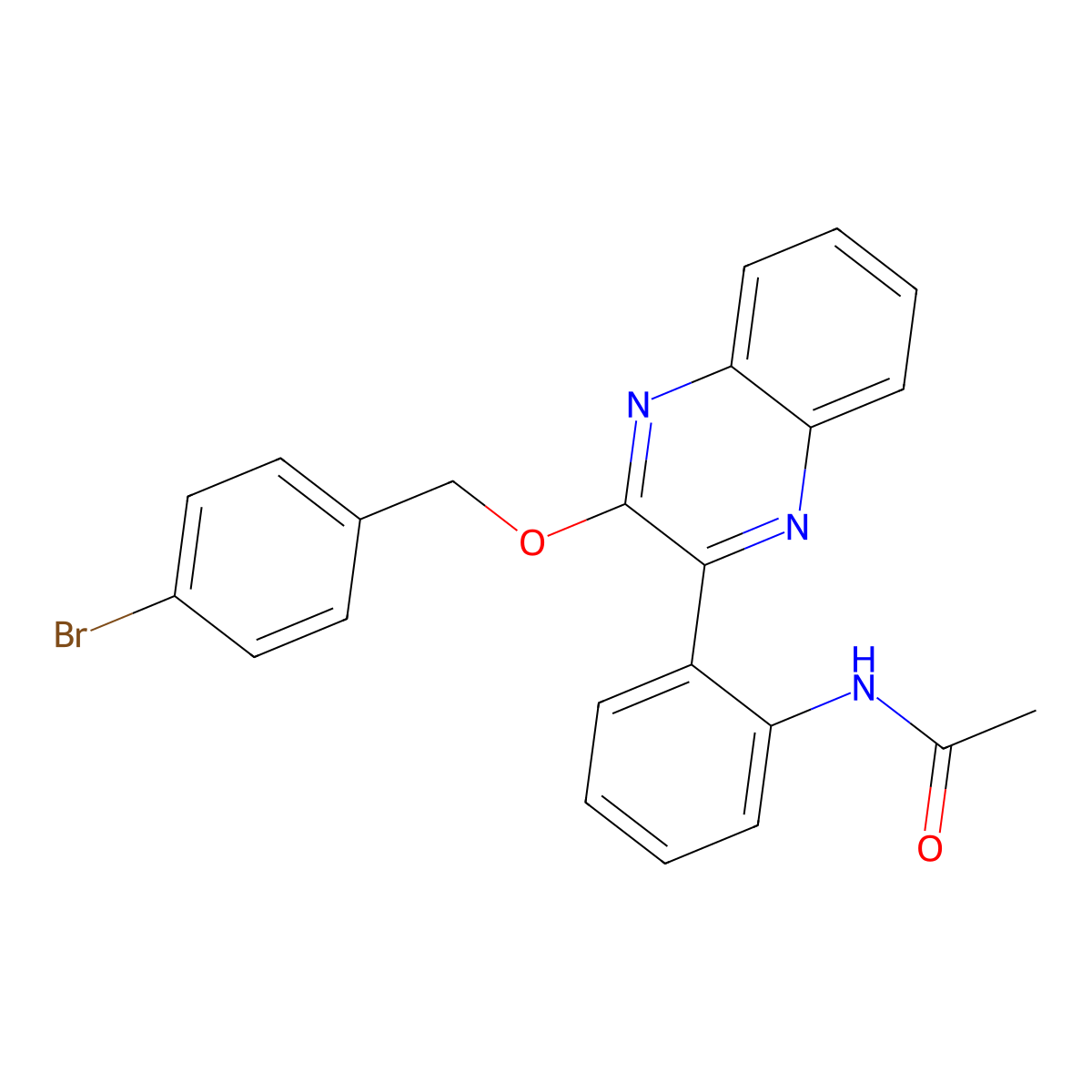 N-[2-[3-[(4-bromophenyl)methoxy]quinoxalin-2-yl]phenyl]acetamide molecular structure, CAS 667432-63-5