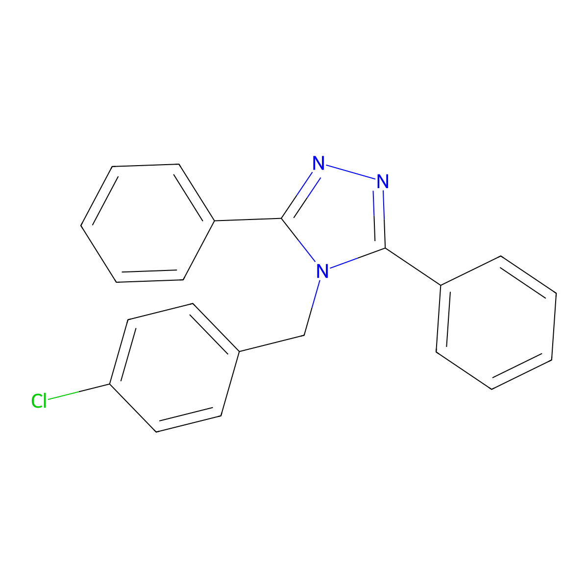4-(4-chlorobenzyl)-3,5-diphenyl-4H-1,2,4-triazole molecular structure, CAS 667432-68-0