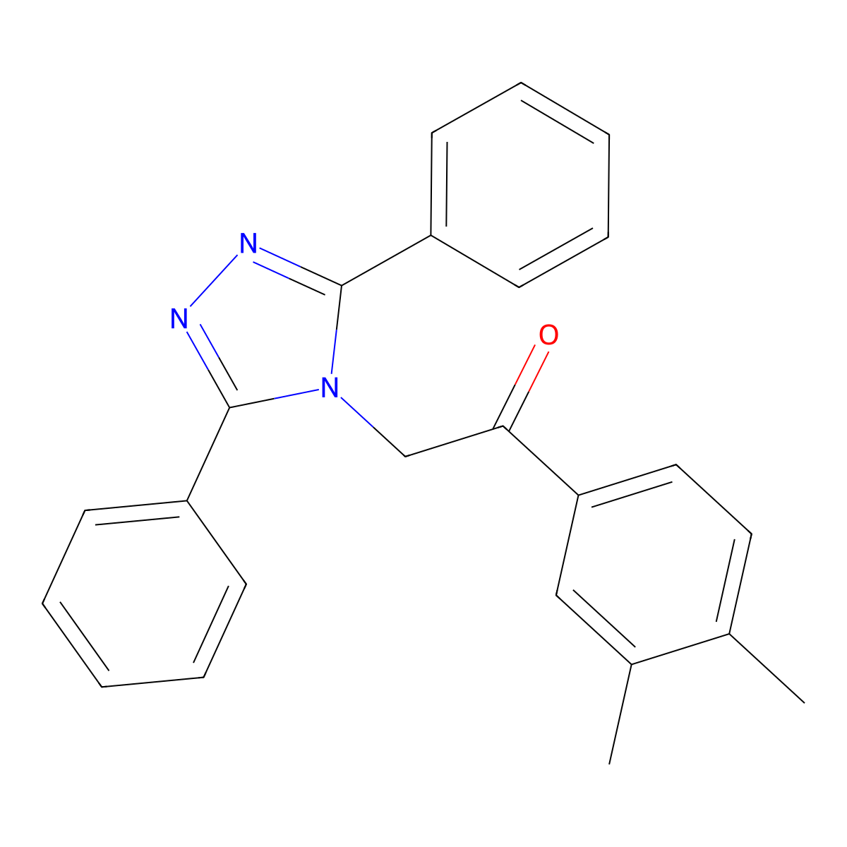 1-(3,4-Dimethylphenyl)-2-(3,5-diphenyl-1,2,4-triazol-4-yl)ethanone molecular structure, CAS 667432-69-1