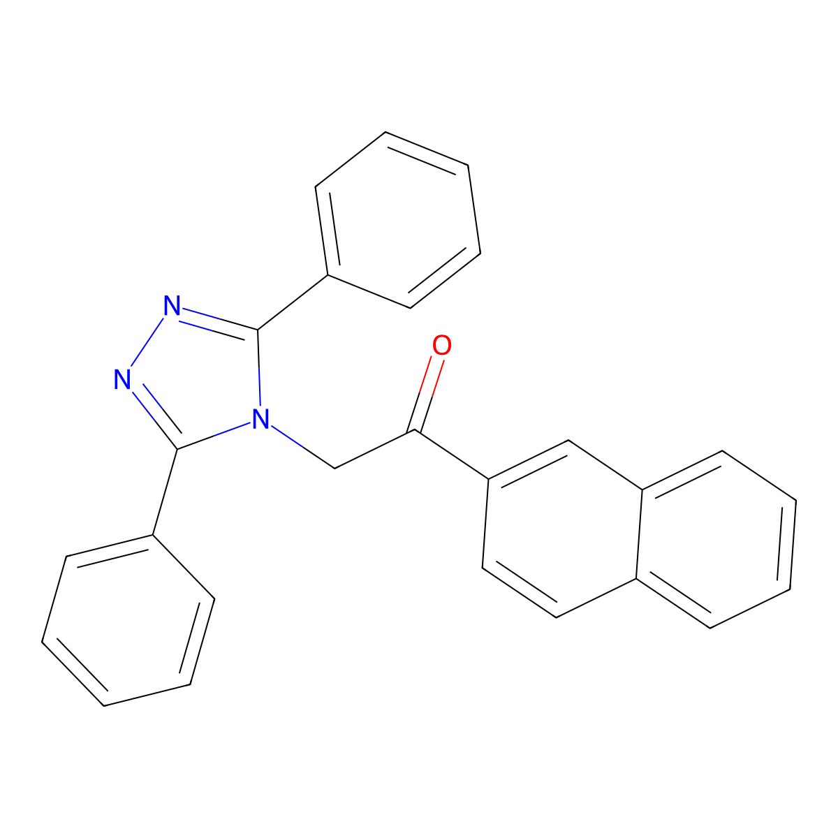2-(3,5-diphenyl-4H-1,2,4-triazol-4-yl)-1-(naphthalen-2-yl)ethanone molecular structure, CAS 667432-70-4