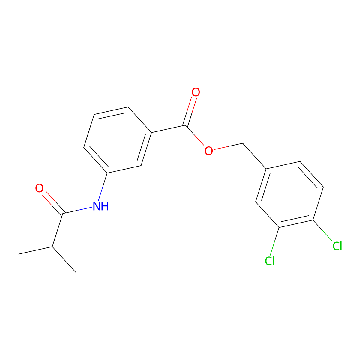 3,4-Dichlorobenzyl 3-(isobutyrylamino)benzoate molecular structure, CAS 667432-80-6