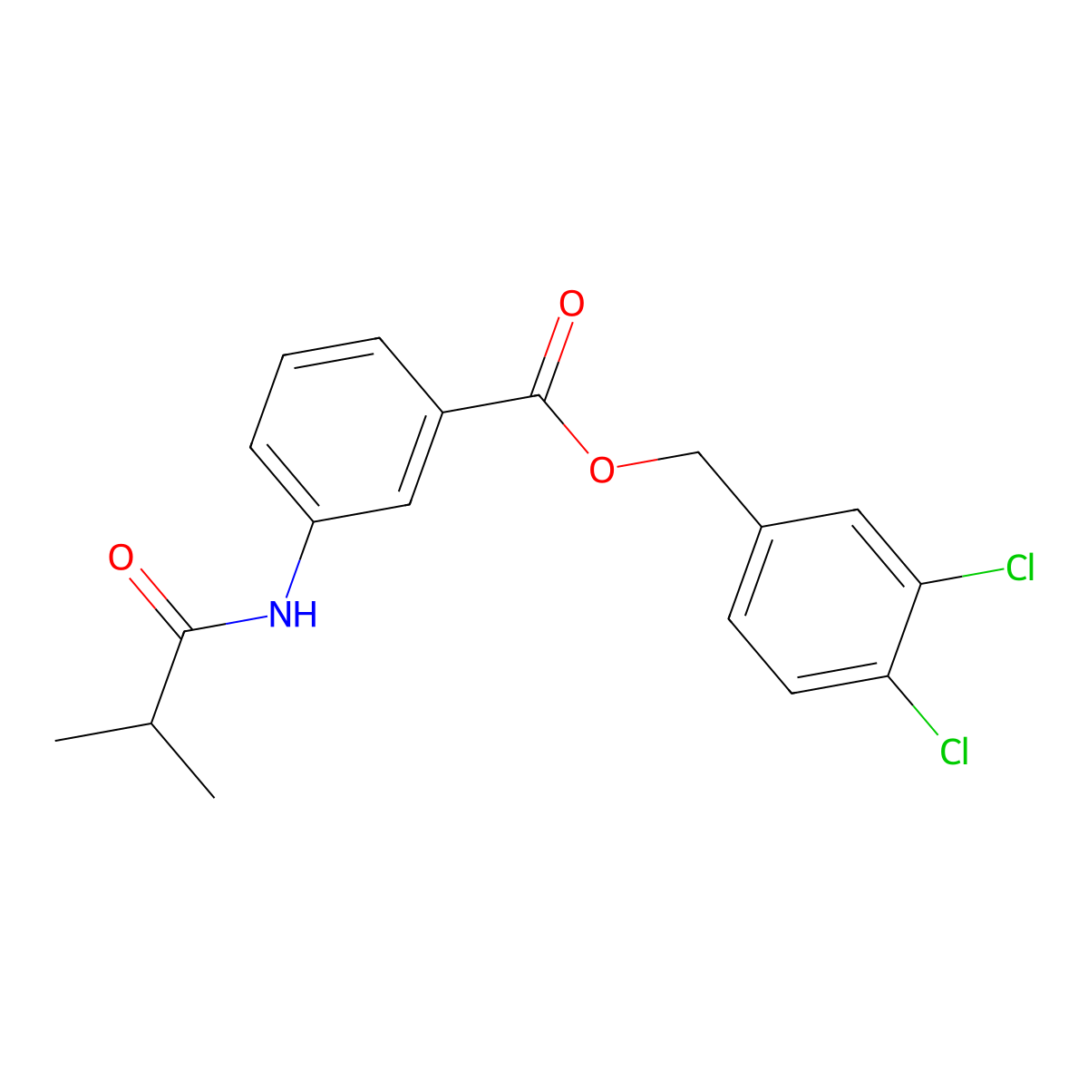 3,4-Dichlorobenzyl 3-(isobutyrylamino)benzoate molecular structure, CAS 667432-80-6