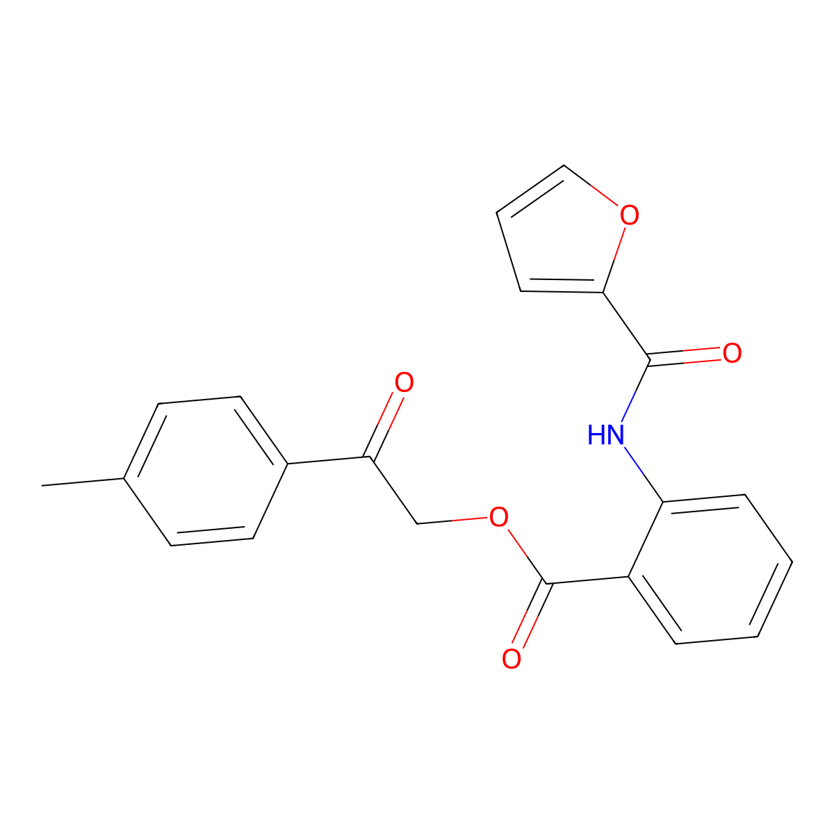 2-(4-Methylphenyl)-2-oxoethyl 2-(2-furoylamino)benzoate molecular structure, CAS 667432-93-1